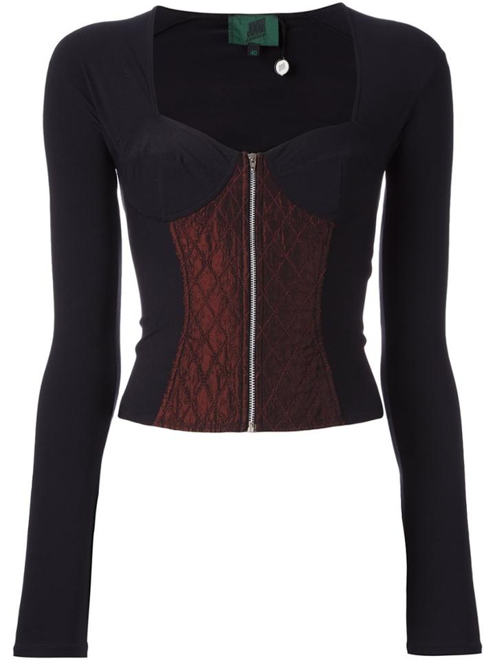 Jean Paul Gaultier Vintage Longsleeved Bustier Top - Black