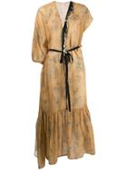 Giacobino Asymmetric Embellished Dress - Brown