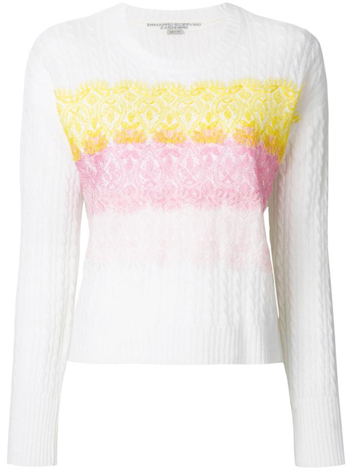 Ermanno Scervino Cable Knit Jumper - White