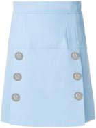 Dolce & Gabbana Sacred Heart Buttoned A-line Skirt - Blue