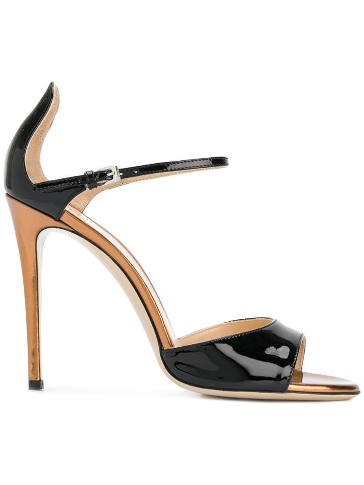 Deimille Open Toe Stiletto Sandals - Black