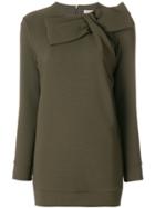 P.a.r.o.s.h. Bow Front Sweatshirt Dress - Green