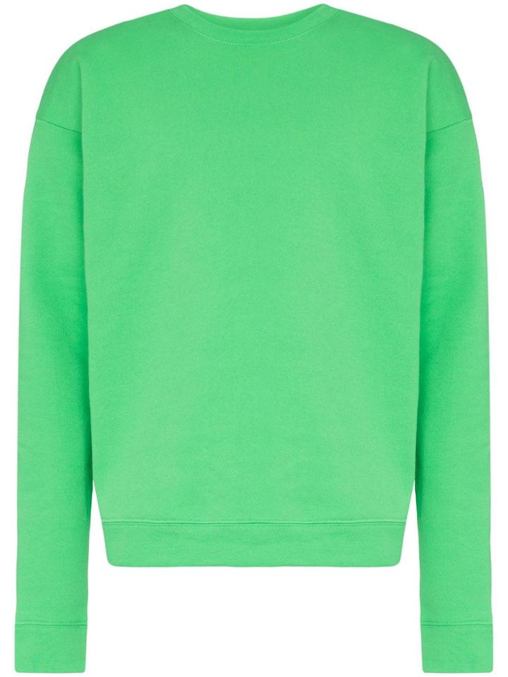 The Elder Statesman Bright Green Crew Neck Sweater