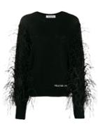 Valentino Wrap Me. Free Me. See Me Feathered Jumper - Black
