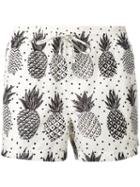 Dolce & Gabbana - Pineapple Print Swim Shorts - Men - Polyester - Xl, White, Polyester