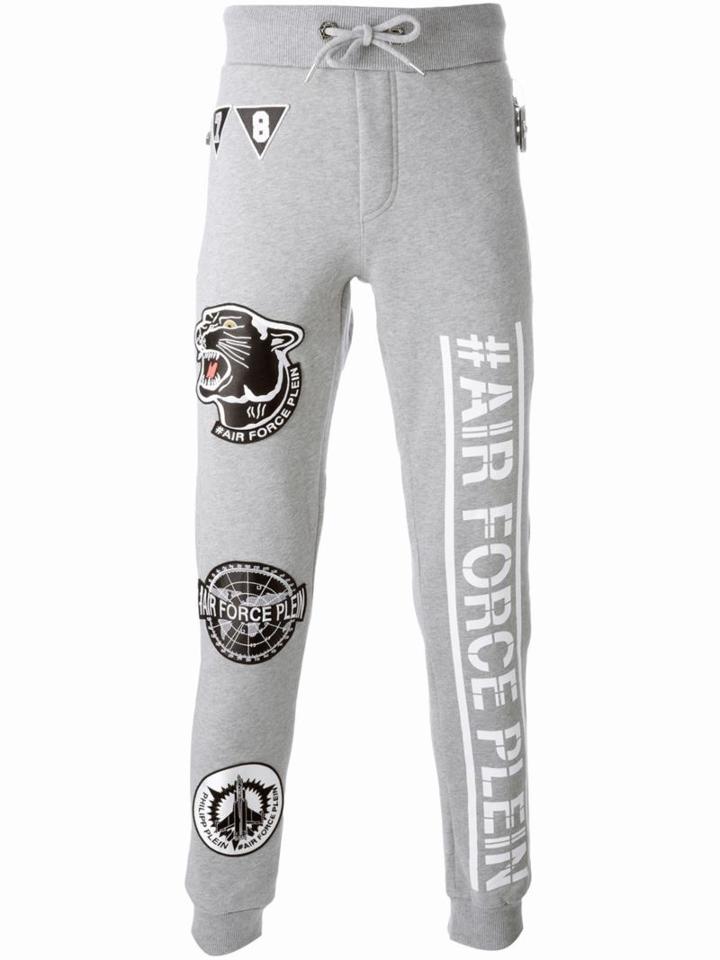 Philipp Plein 'cat Eyes' Track Pants, Men's, Size: Large, Grey, Cotton