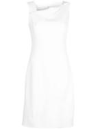 Oscar De La Renta Asymmetric Neck Dress - White