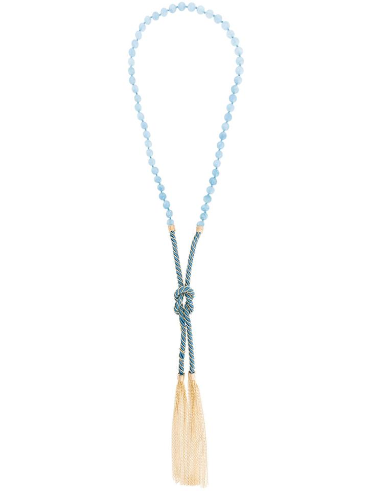 Rosantica Pace Beaded Tassel Necklace - Blue