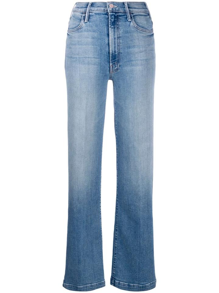 Mother High Waist Slit Jeans - Blue
