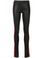 Drome Leather Leggings With Contrasting Side Bands - Black