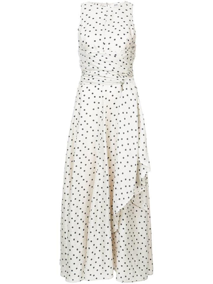 Dvf Diane Von Furstenberg Belted Polka-dot Maxi Dress - White
