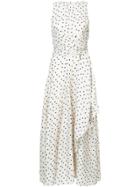 Dvf Diane Von Furstenberg Belted Polka-dot Maxi Dress - White