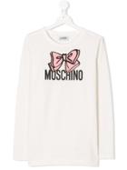 Moschino Kids Teen Logo Longsleeved T-shirt - White