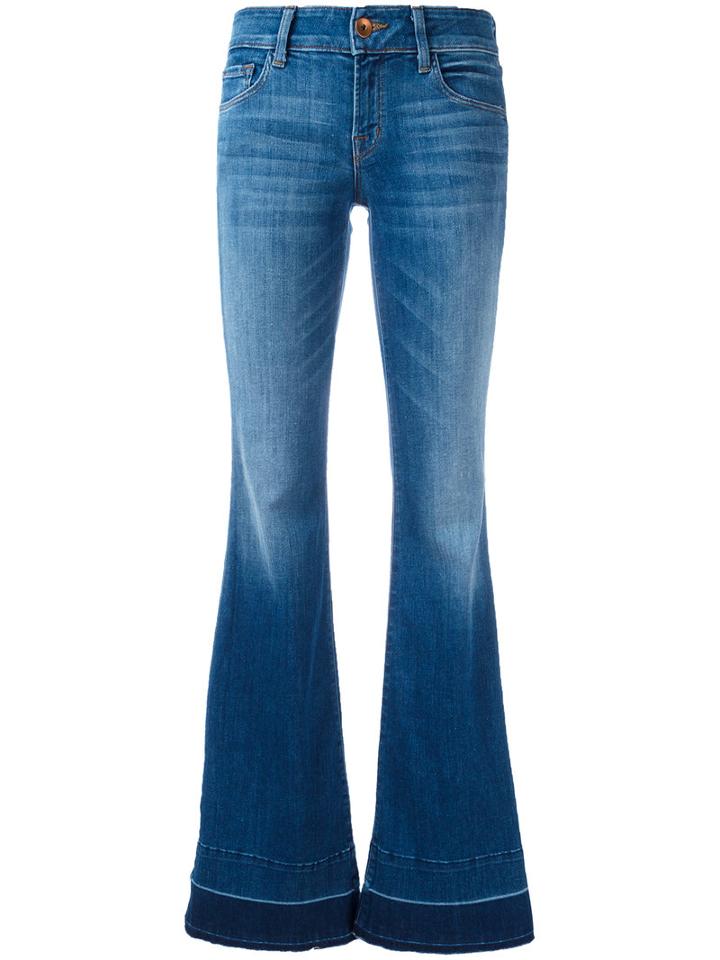 J Brand Slit Sides Flared Jeans, Women's, Size: 24, Blue, Cotton/polyester/spandex/elastane