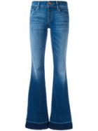J Brand Slit Sides Flared Jeans, Women's, Size: 24, Blue, Cotton/polyester/spandex/elastane
