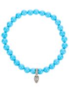 Loree Rodkin Turqoise Beaded Diamond Skull Charm Bracelet, Women's, Blue