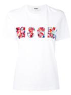 Msgm - Embellished Logo T-shirt - Women - Cotton - S, Women's, White, Cotton