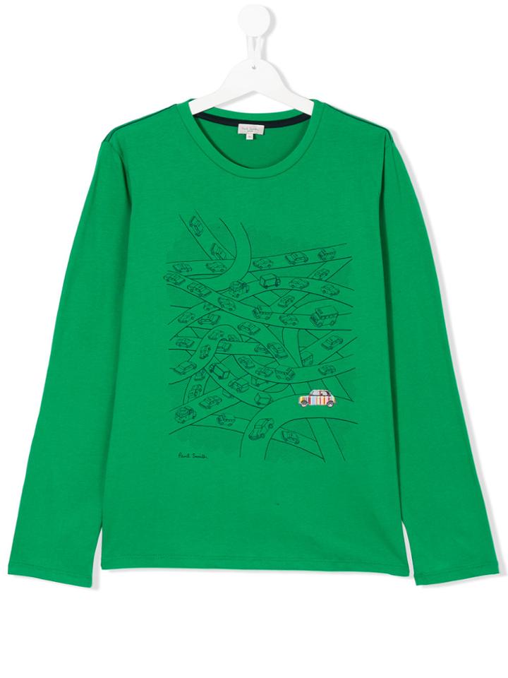 Paul Smith Junior Teen Long Sleeve Printed T-shirt - Green