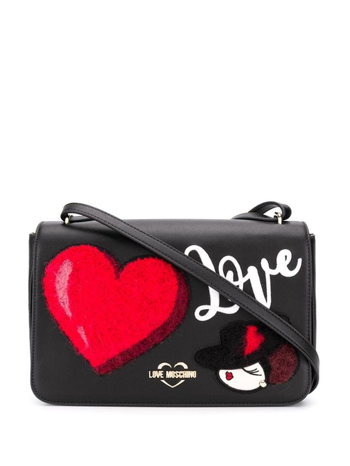 Love Moschino Love Patch Messenger Bag - Black