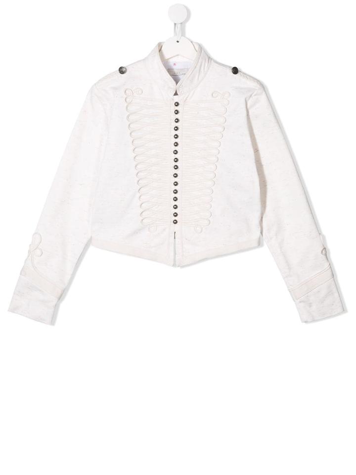 Stella Mccartney Kids Teen Embroidered Buttoned Jacket - White