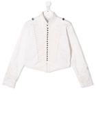 Stella Mccartney Kids Teen Embroidered Buttoned Jacket - White