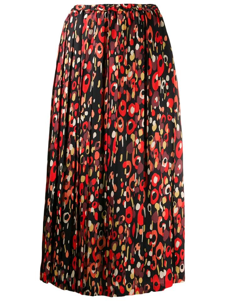 Junya Watanabe Printed Pleated Skirt - Black