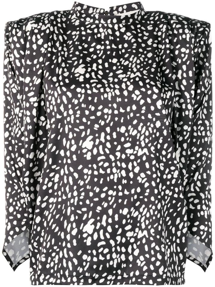 Nineminutes Animal Print Blouse - Black