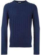 Malo Cable Knit Long Sleeve Sweater, Men's, Size: 52, Blue, Cashmere