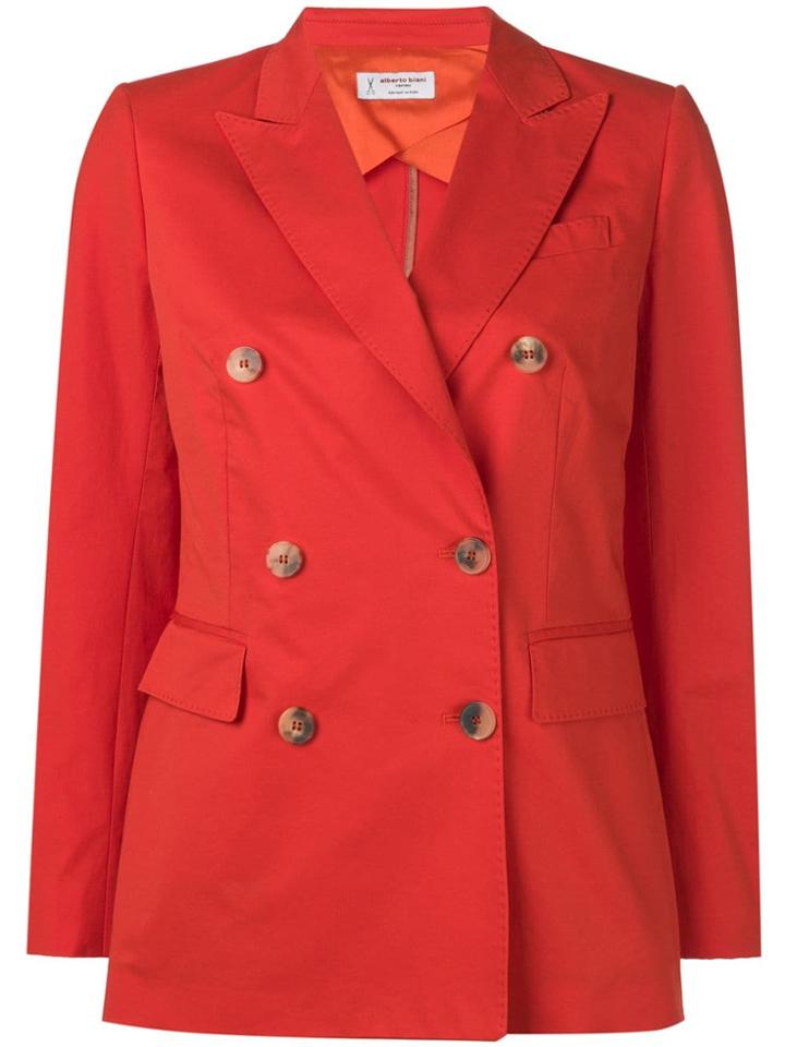 Alberto Biani Double Breasted Blazer - Orange