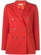 Alberto Biani Double Breasted Blazer - Orange