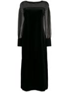 D.exterior Velvet Maxi Dress - Black