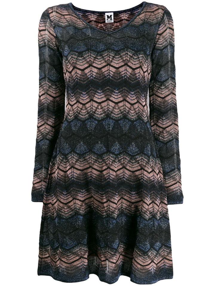 M Missoni V-neck Lurex Dress - Black