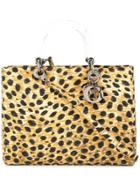 Christian Dior Vintage Lady Dior Leopard Print Bag - Brown