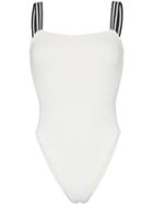 Solid & Striped Striped Strap Swimsuit - White