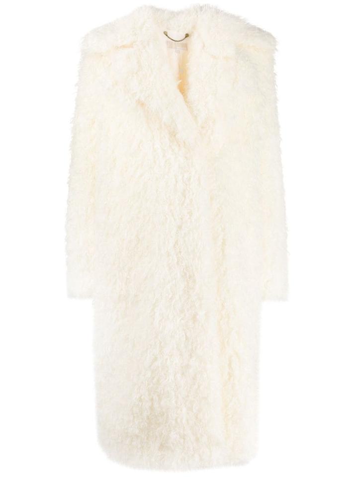 Michael Michael Kors Faux Mongolian Coat - White