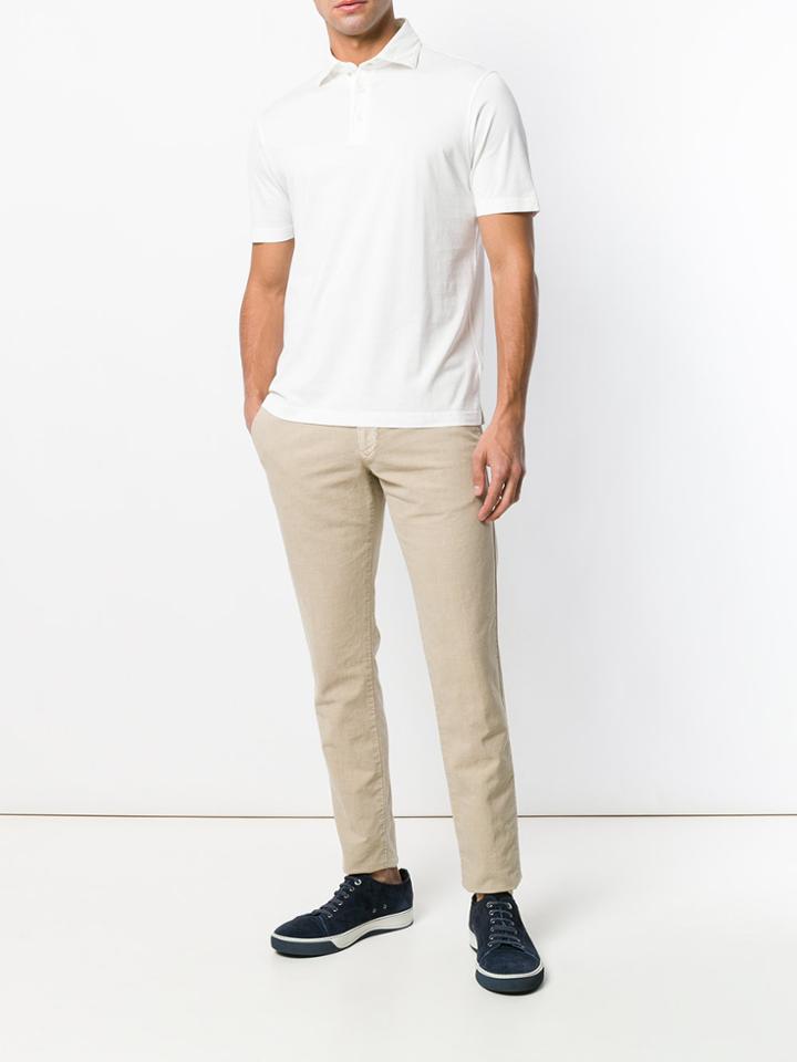 Borrelli Short Sleeved Polo Shirt - White
