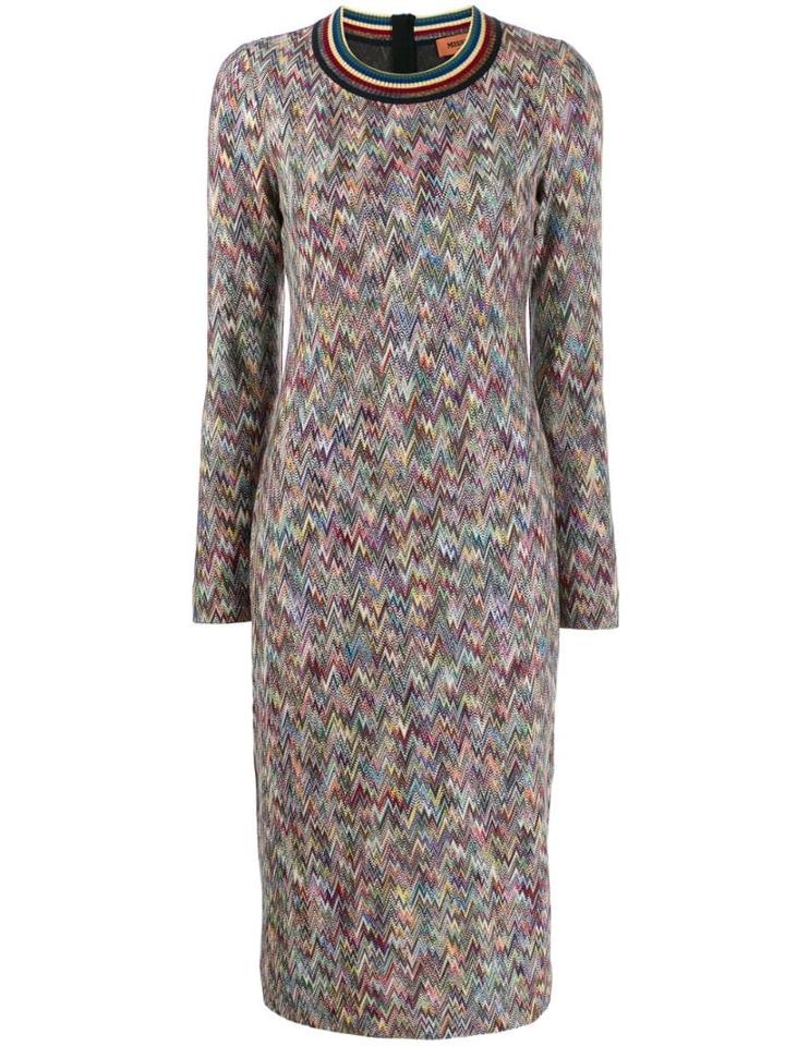 Missoni Zig Zag Pattern Dress - Red