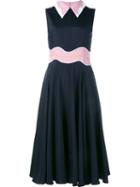 Roksanda Varga Sleeveless Midi A-line Dress, Women's, Size: 10, Blue, Silk/polyamide/viscose