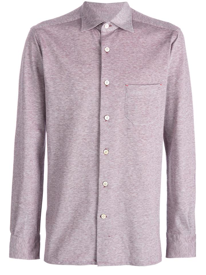 Kiton - Piqué Shirt - Men - Cotton - Xxl, Red, Cotton