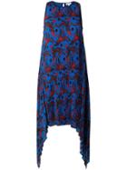 Kenzo Phoenix Print Pleated Dress - Blue