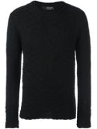 Tom Rebl Geometric Pattern Knit Sweater, Men's, Size: Medium, Black, Acrylic/wool/alpaca/polyacrylic