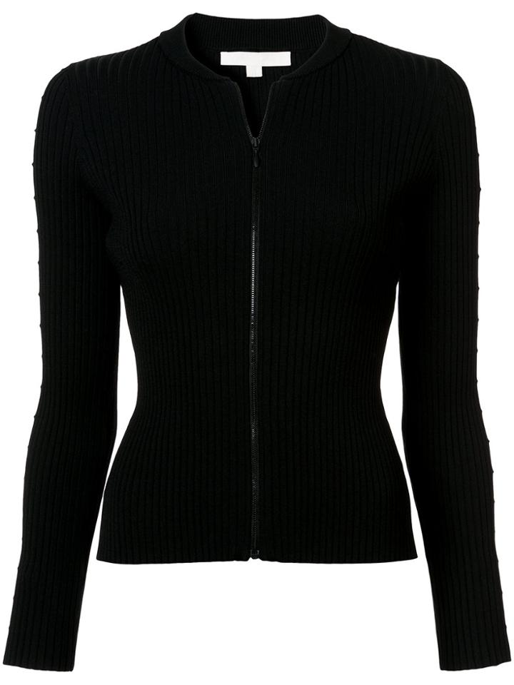 Jonathan Simkhai Cut Out Sleeve Zipped Sweater - Black