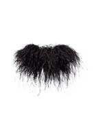 Alexander Mcqueen Black Knuckle Duster Feather Clutch