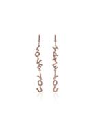 Shay 18k Rose Gold Love Hate Diamond Earrings - Metallic