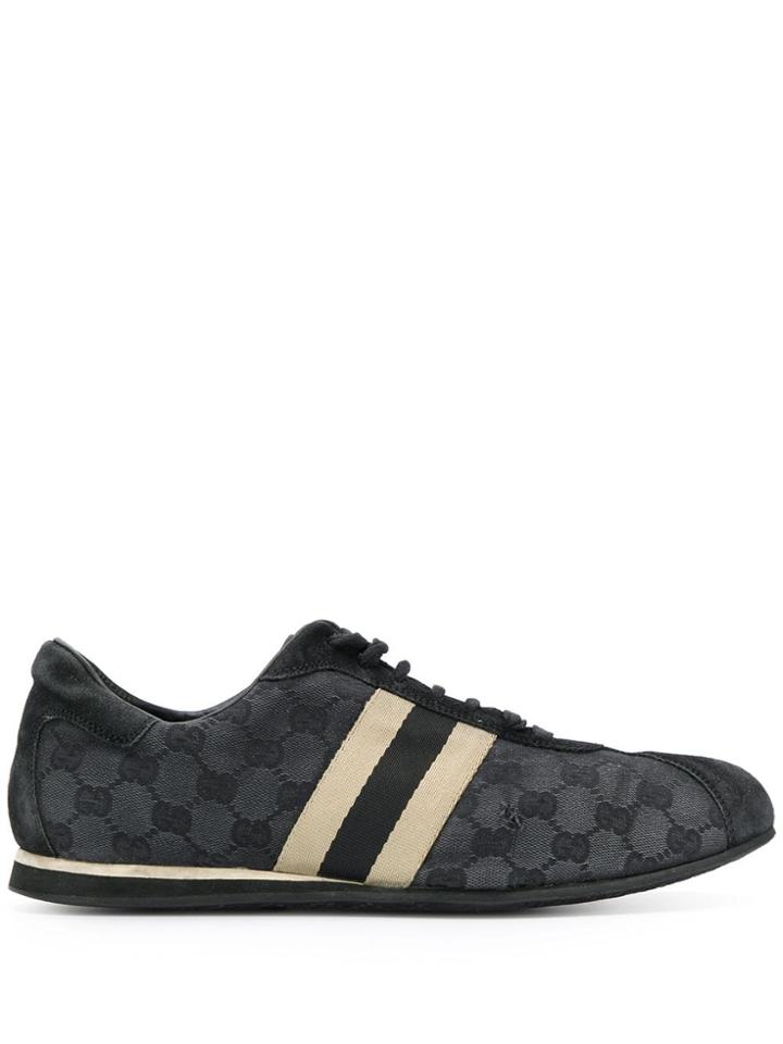 Gucci Vintage 2000's Gg Print Sneakers - Black