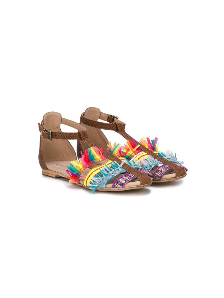 Florens Teen Embroidered Strap Sandals - Multicolour
