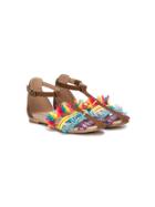 Florens Teen Embroidered Strap Sandals - Multicolour