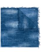 Dondup - Tie Dye Raw Edge Scarf - Women - Modal - One Size, Blue, Modal