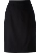 Yves Saint Laurent Pre-owned Striped Pencil Skirt - Black