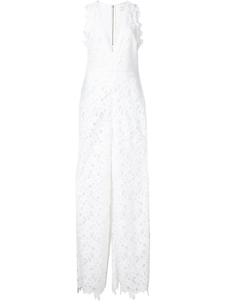 Nicole Miller Embroidered Jumpsuit, Women's, Size: 2, White, Polyester